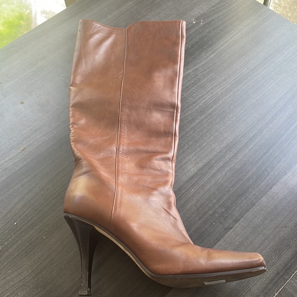 Jimmy Choo Boots in good condition, minor scuffs. Neutral brown color. - Picture 3 of 6